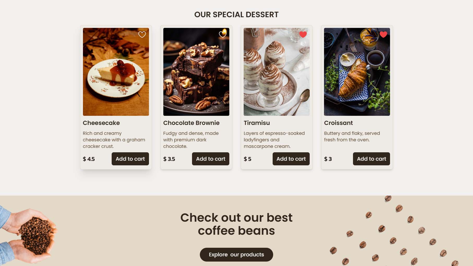 Home page - products